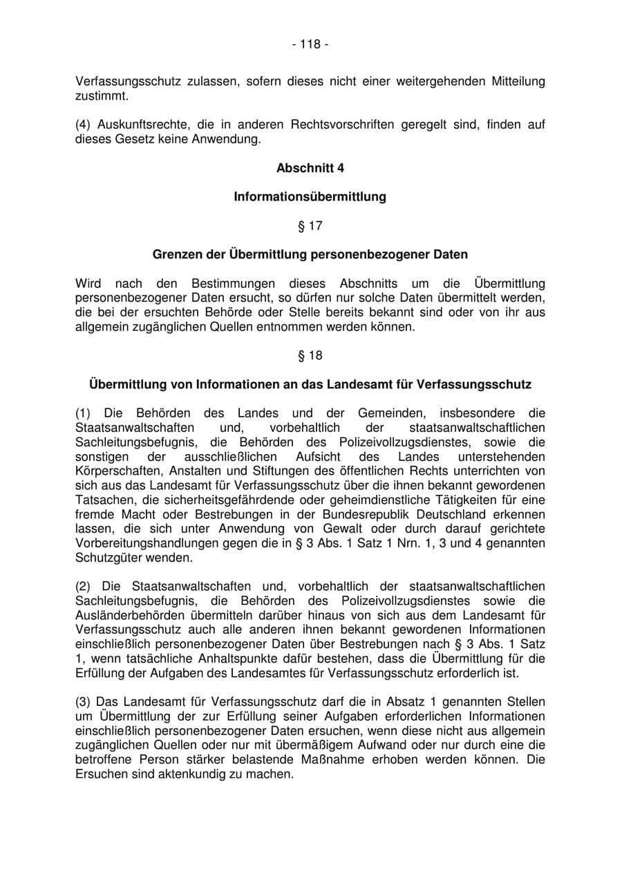 Seite 118 des Verfassungsschutzbericht 2006 Bremen