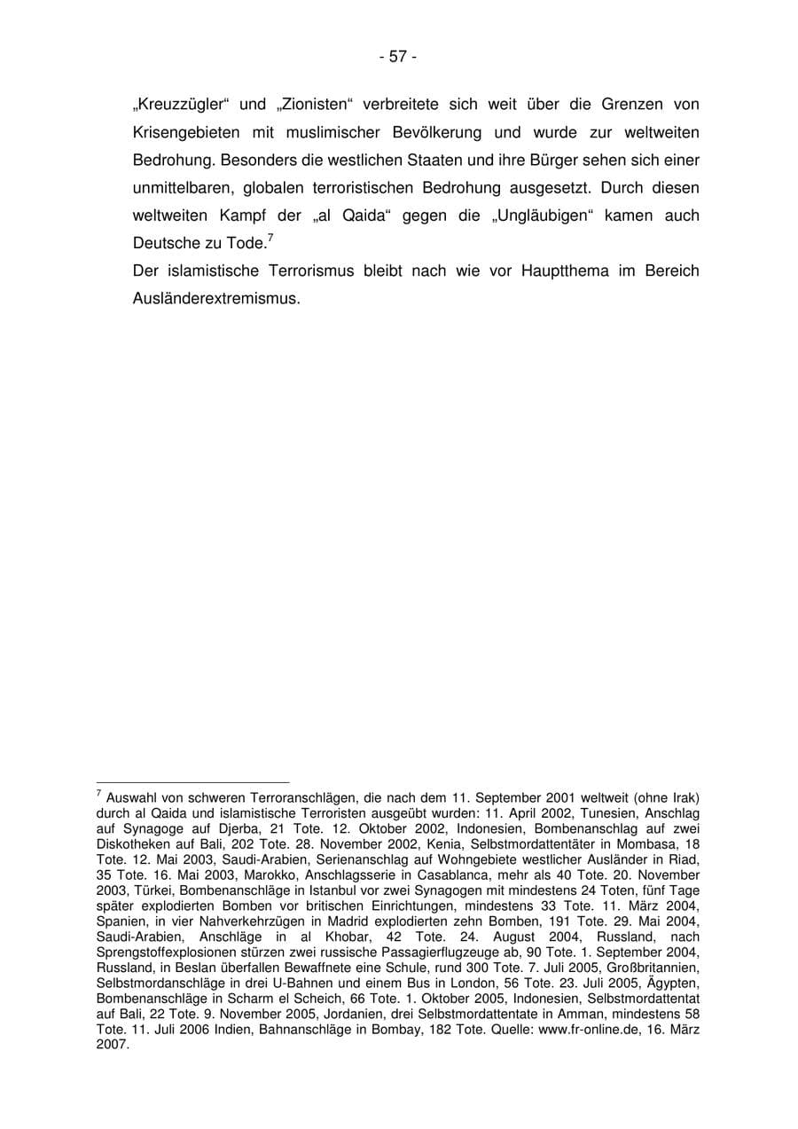 Seite 57 des Verfassungsschutzbericht 2006 Bremen