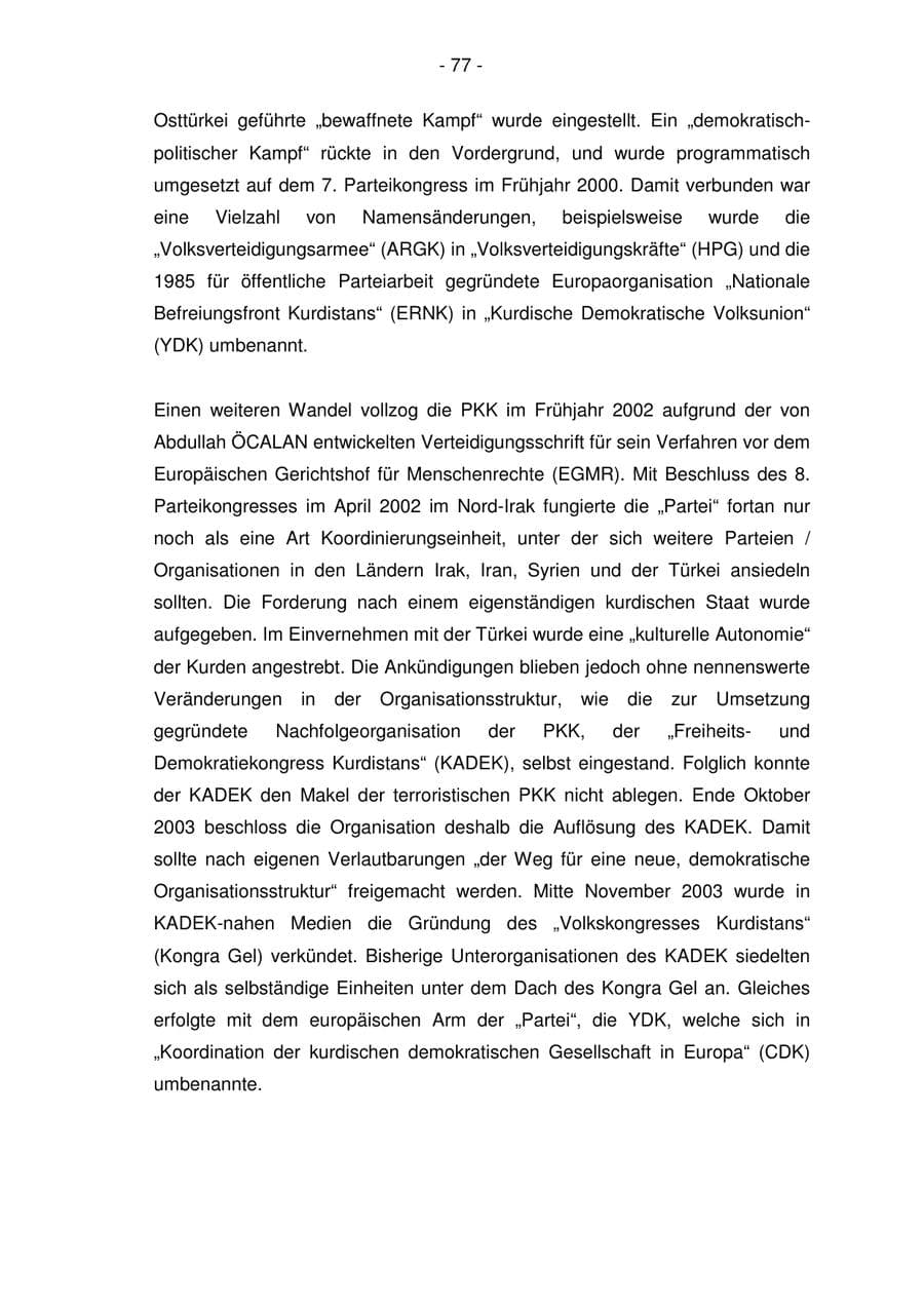 Seite 77 des Verfassungsschutzbericht 2006 Bremen