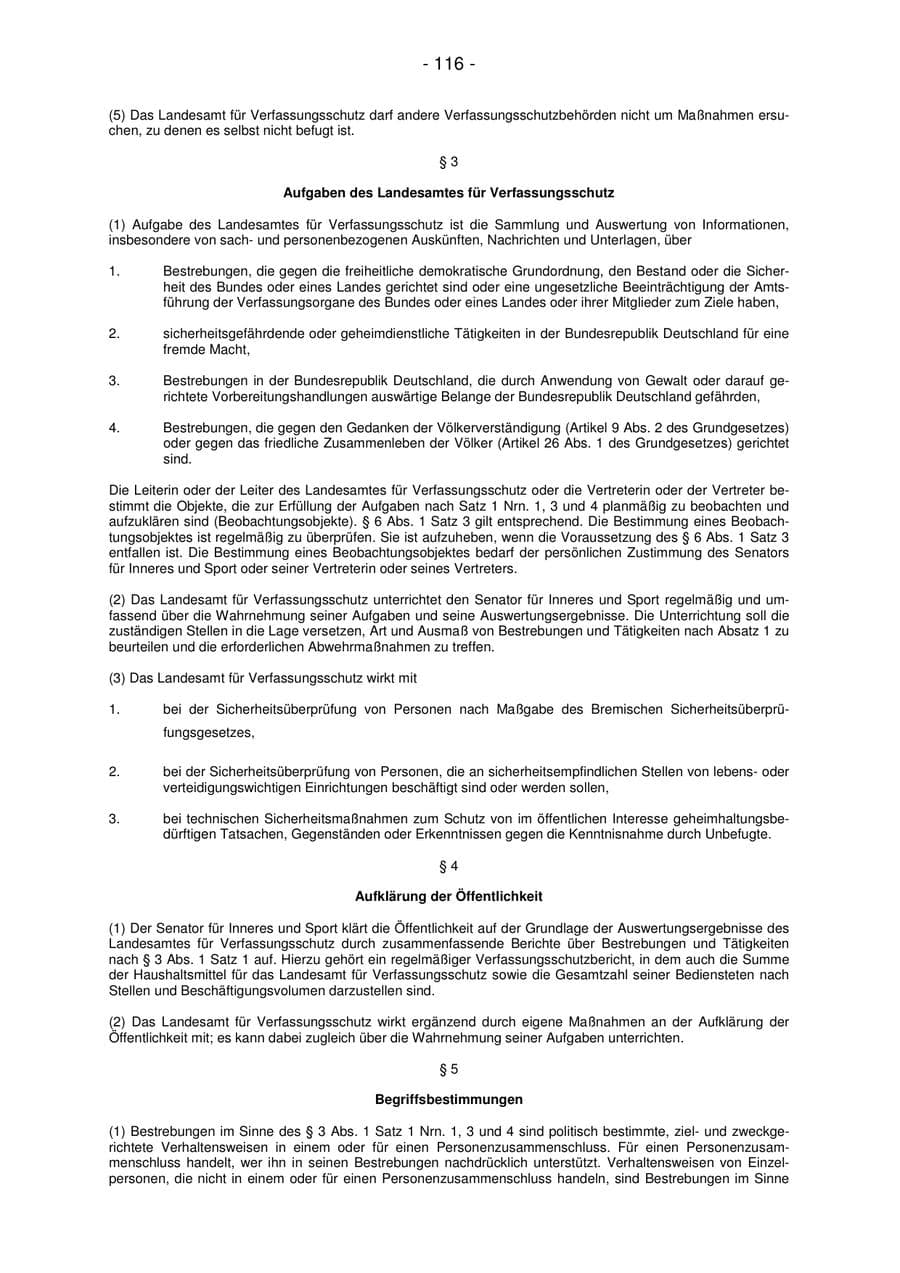 Seite 116 des Verfassungsschutzbericht 2007 Bremen
