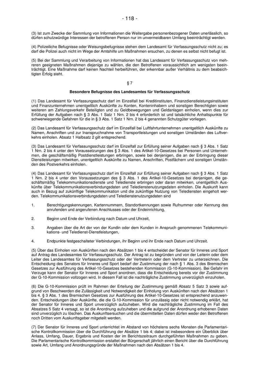 Seite 118 des Verfassungsschutzbericht 2007 Bremen