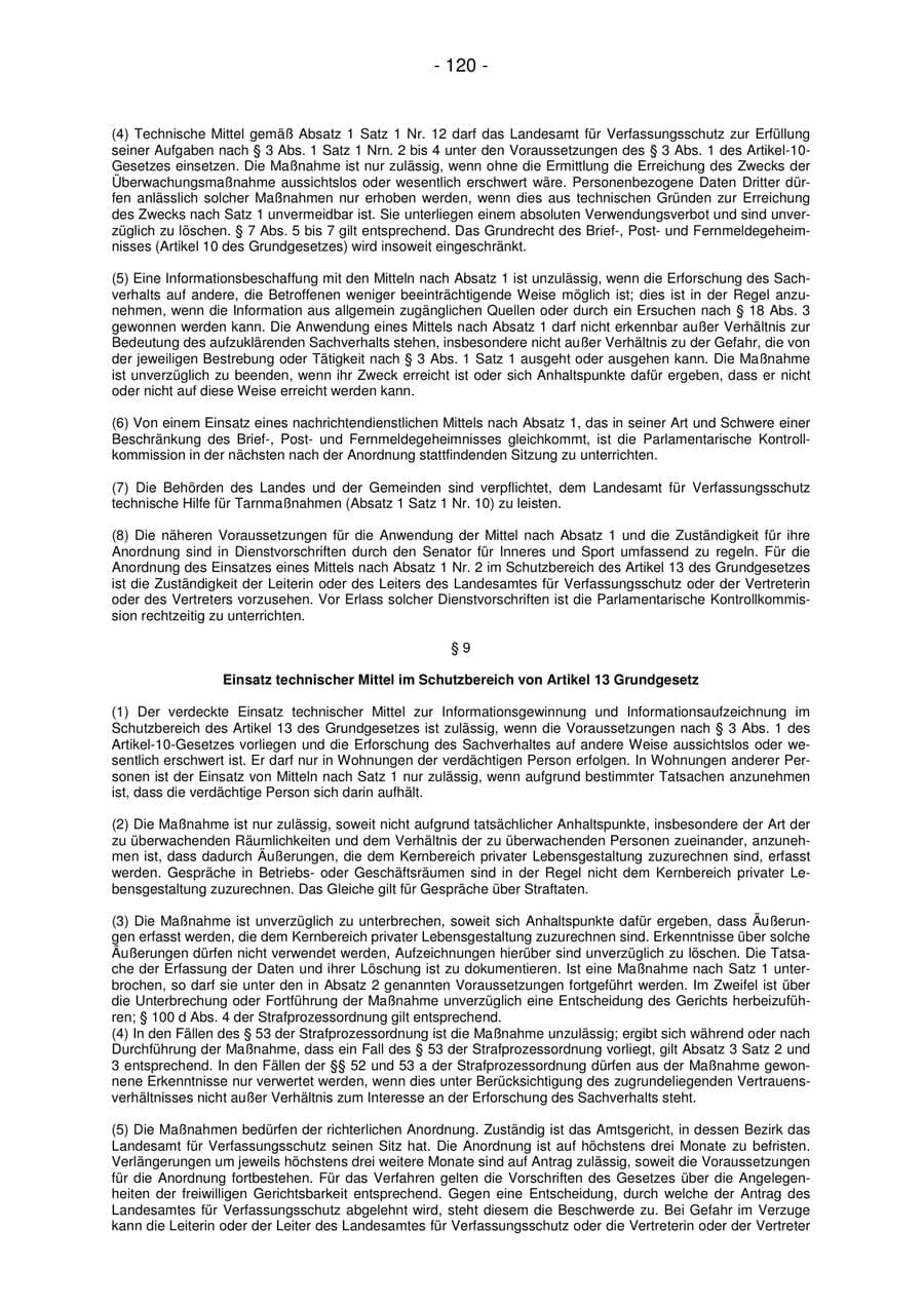 Seite 120 des Verfassungsschutzbericht 2007 Bremen