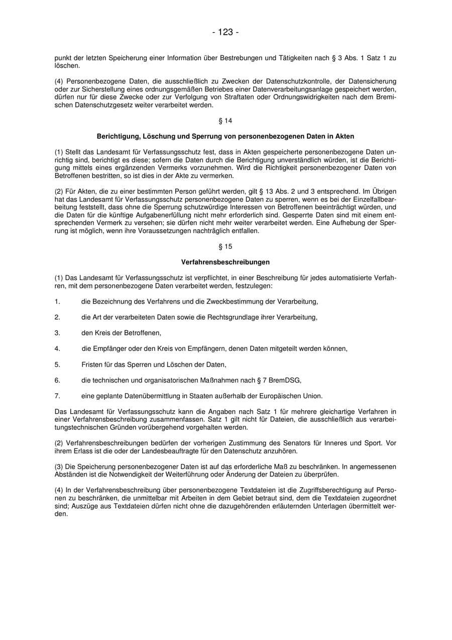 Seite 123 des Verfassungsschutzbericht 2007 Bremen