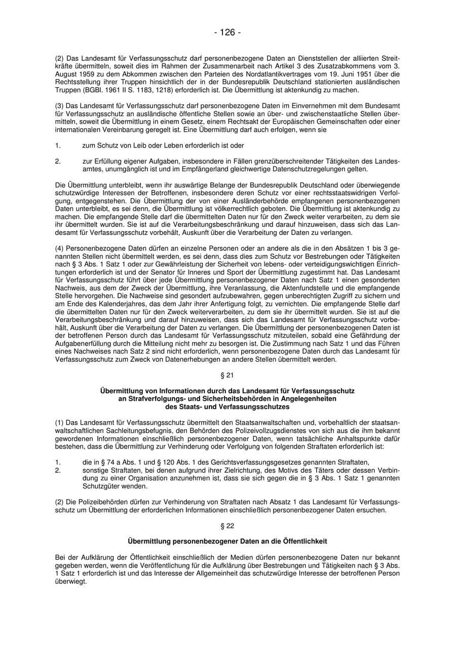 Seite 126 des Verfassungsschutzbericht 2007 Bremen