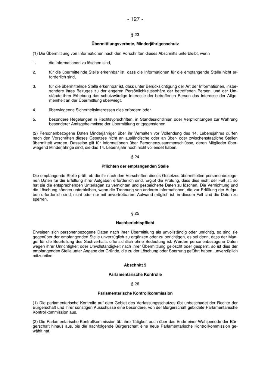 Seite 127 des Verfassungsschutzbericht 2007 Bremen