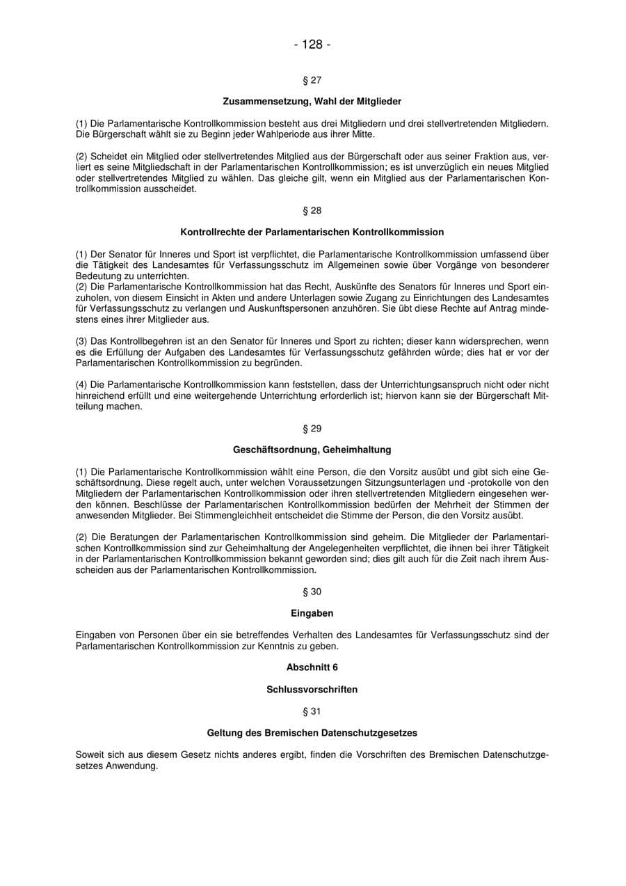 Seite 128 des Verfassungsschutzbericht 2007 Bremen