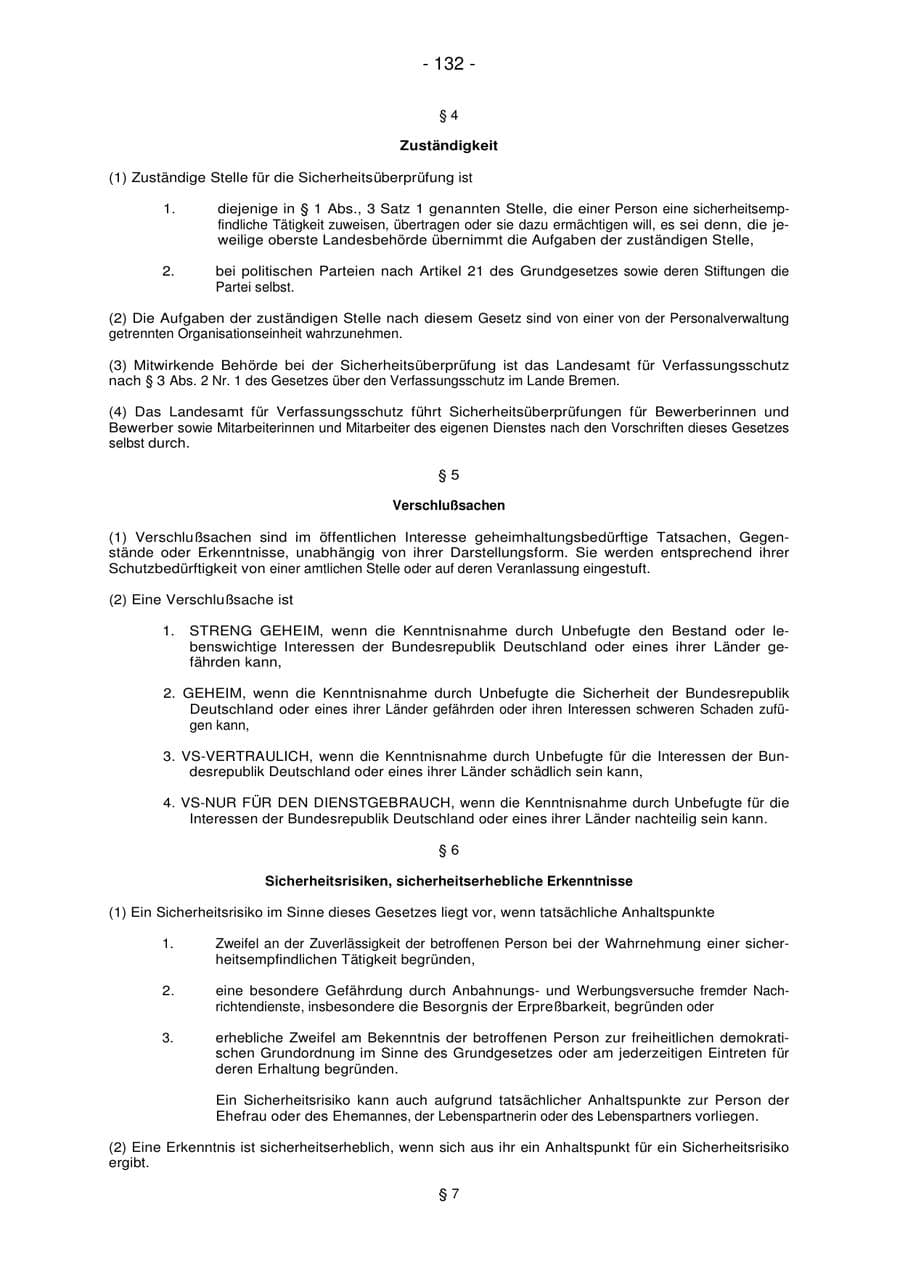 Seite 132 des Verfassungsschutzbericht 2007 Bremen