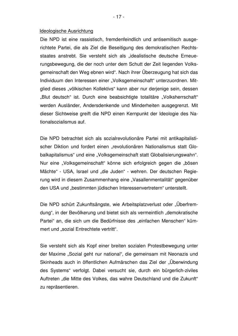 Seite 17 des Verfassungsschutzbericht 2007 Bremen