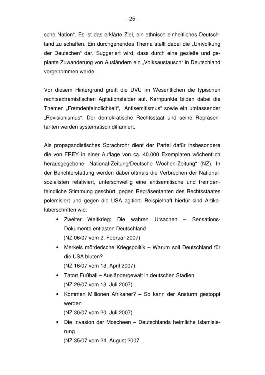 Seite 25 des Verfassungsschutzbericht 2007 Bremen