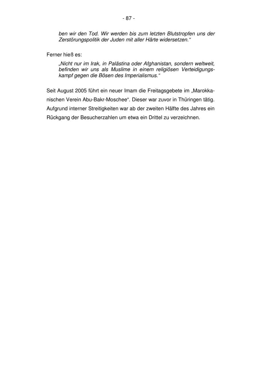Seite 87 des Verfassungsschutzbericht 2007 Bremen