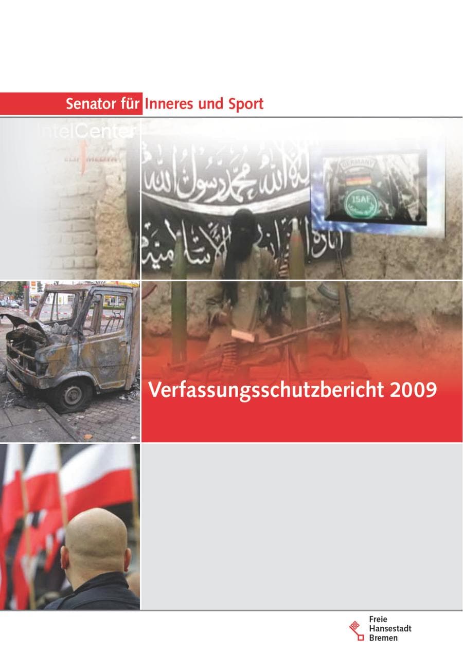 Seite 1 des Verfassungsschutzbericht 2009 Bremen