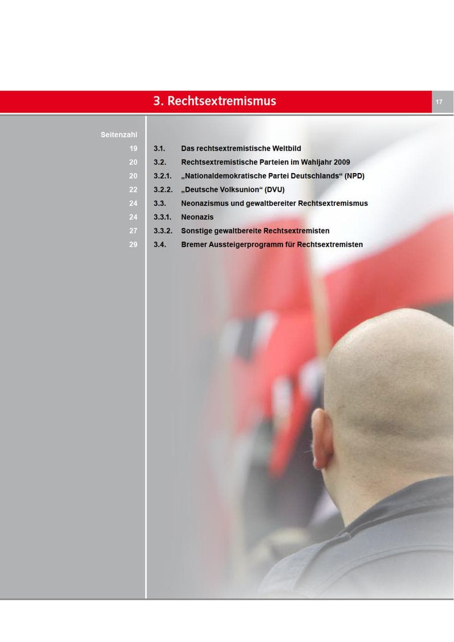 Seite 17 des Verfassungsschutzbericht 2009 Bremen