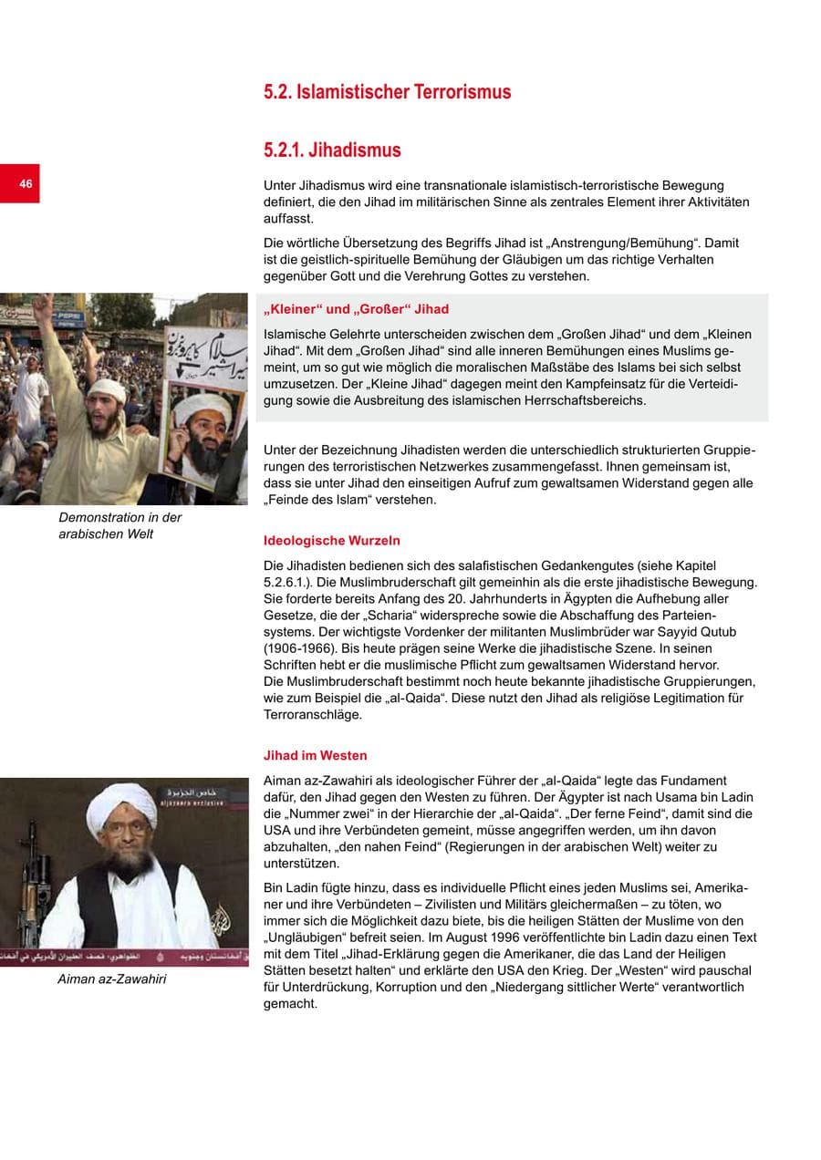 Seite 46 des Verfassungsschutzbericht 2009 Bremen