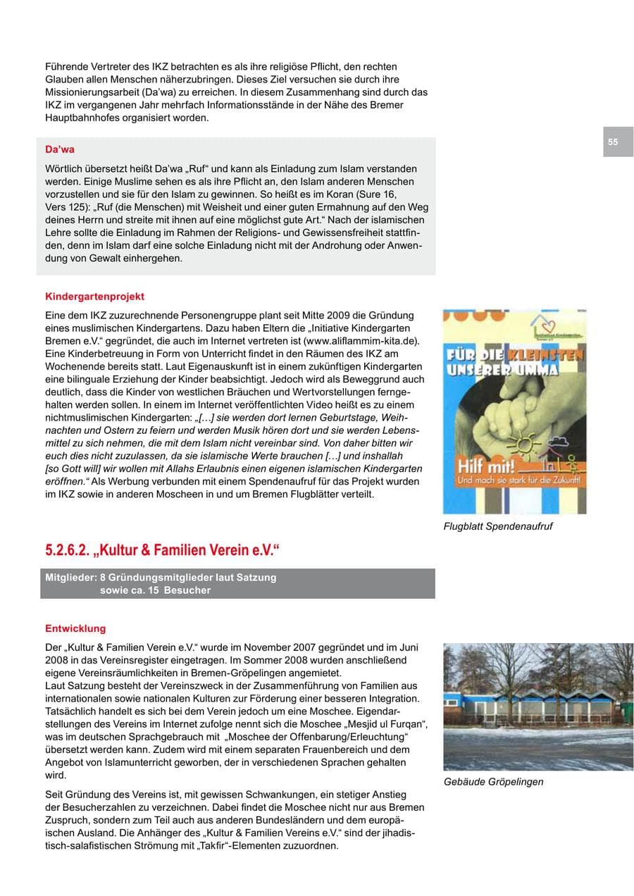 Seite 55 des Verfassungsschutzbericht 2009 Bremen