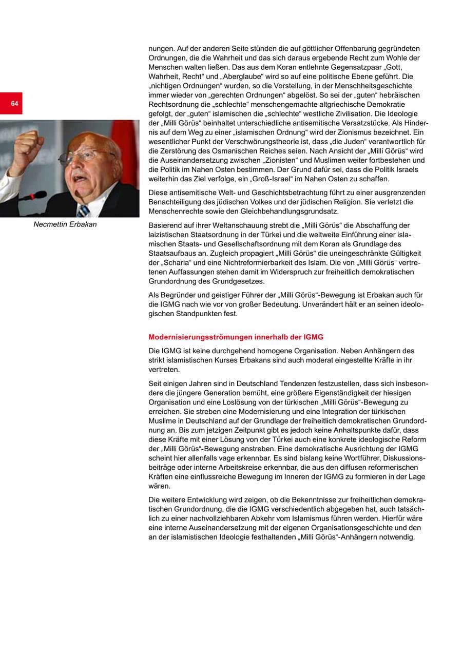 Seite 64 des Verfassungsschutzbericht 2009 Bremen