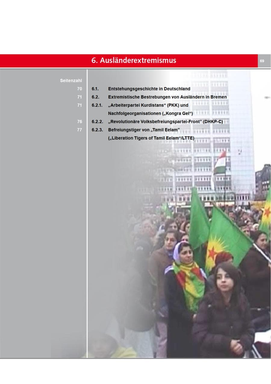 Seite 69 des Verfassungsschutzbericht 2009 Bremen