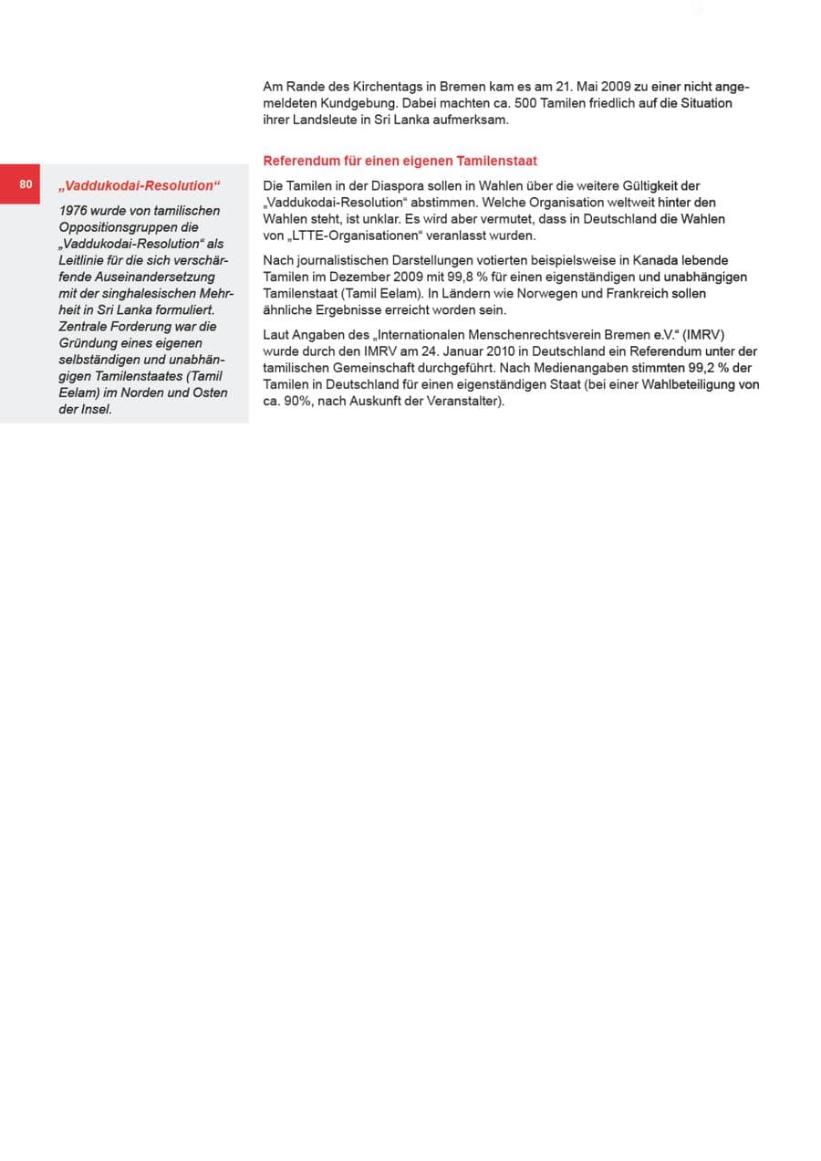Seite 80 des Verfassungsschutzbericht 2009 Bremen