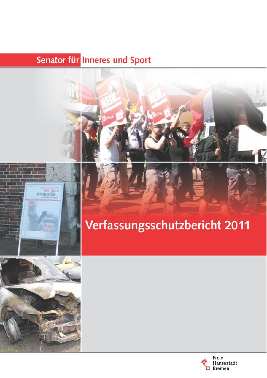 Seite 1 des Verfassungsschutzbericht 2011 Bremen