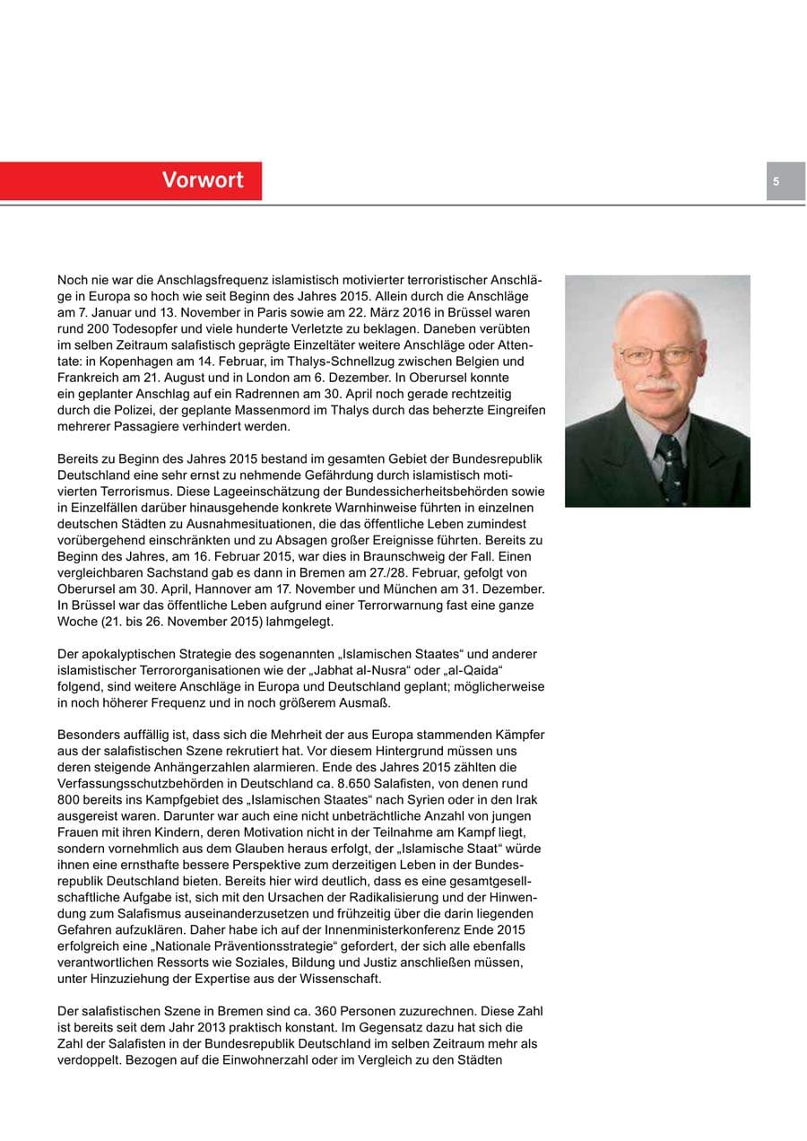 Seite 5 des Verfassungsschutzbericht 2015 Bremen
