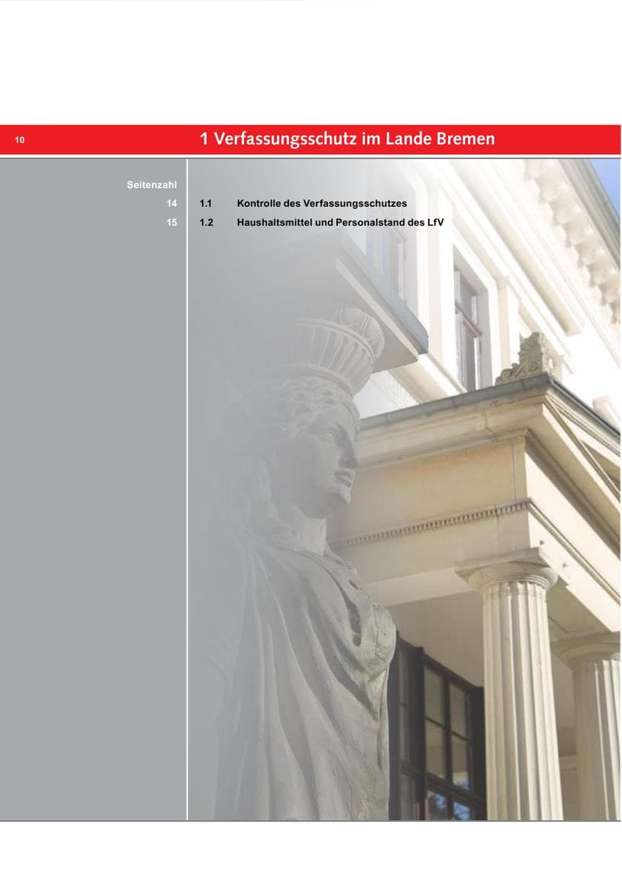 Seite 10 des Verfassungsschutzbericht 2016 Bremen