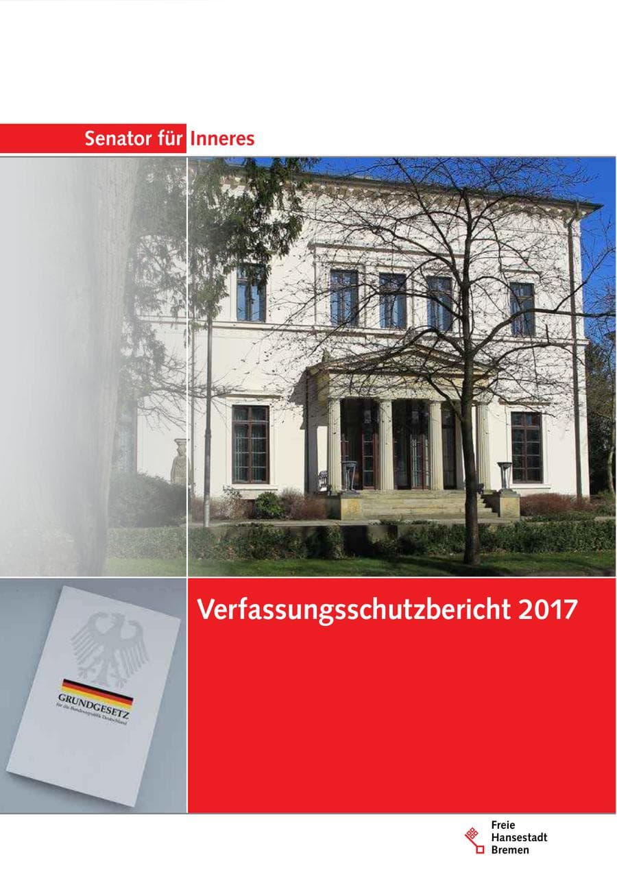Seite 1 des Verfassungsschutzbericht 2017 Bremen
