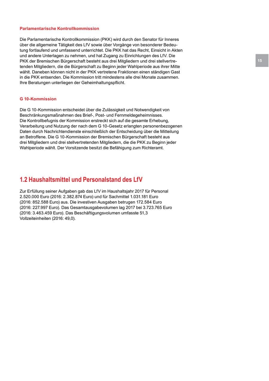 Seite 15 des Verfassungsschutzbericht 2017 Bremen