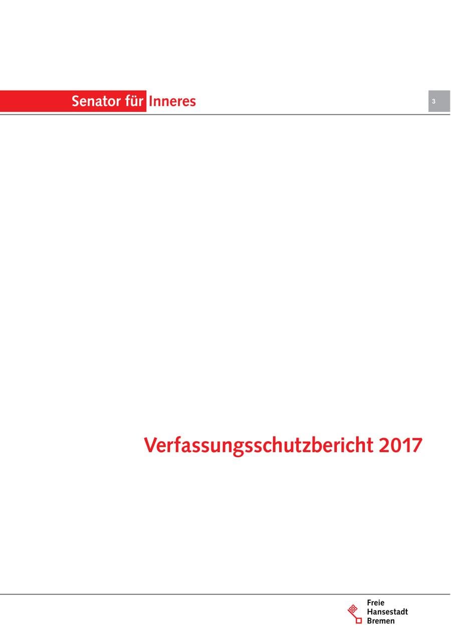 Seite 3 des Verfassungsschutzbericht 2017 Bremen