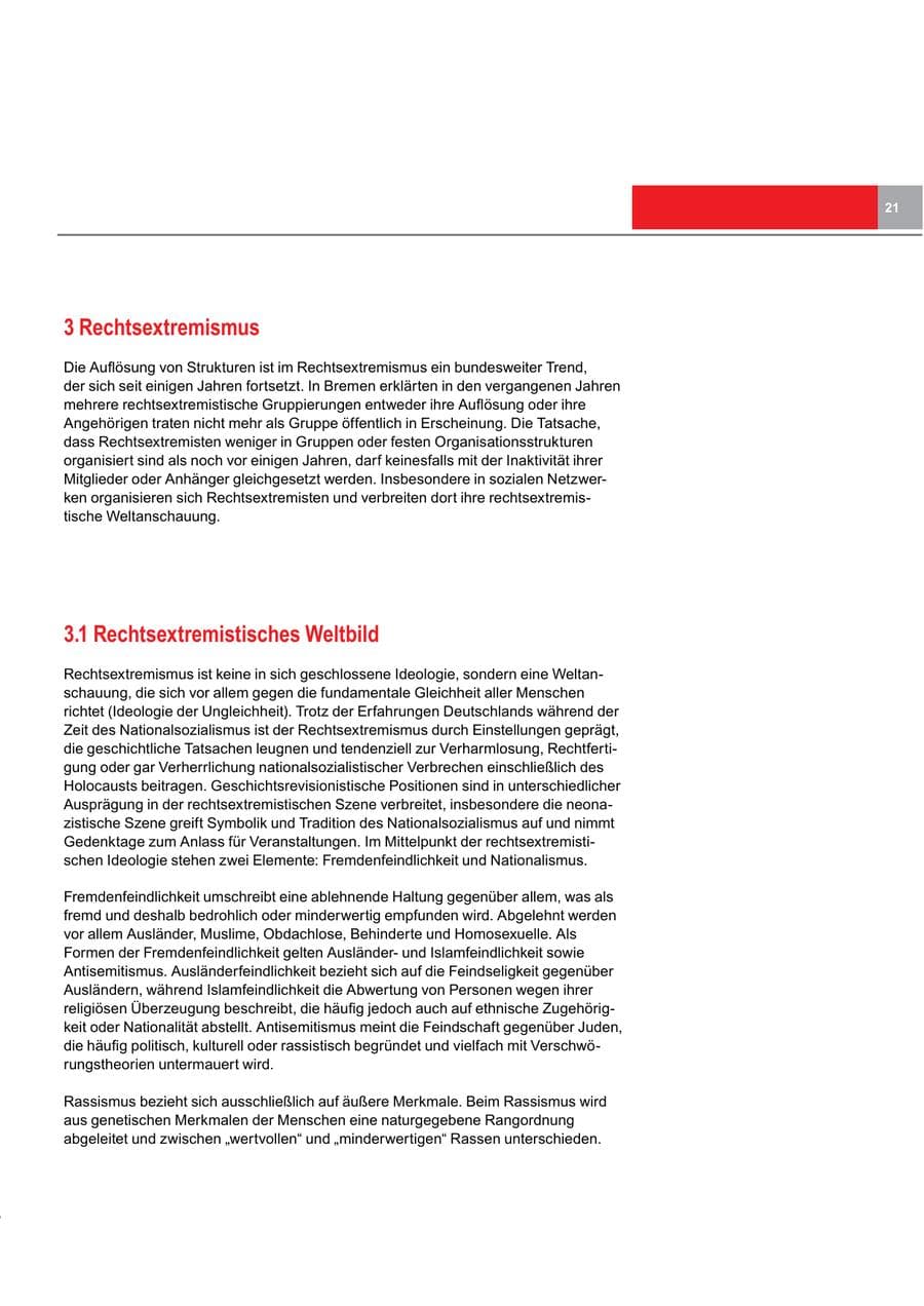 Seite 21 des Verfassungsschutzbericht 2017 Bremen