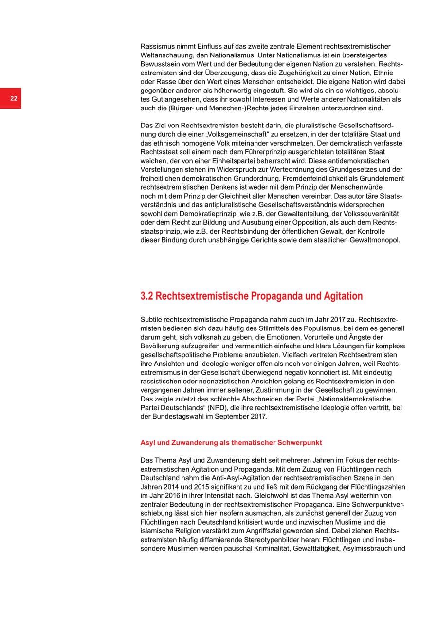 Seite 22 des Verfassungsschutzbericht 2017 Bremen