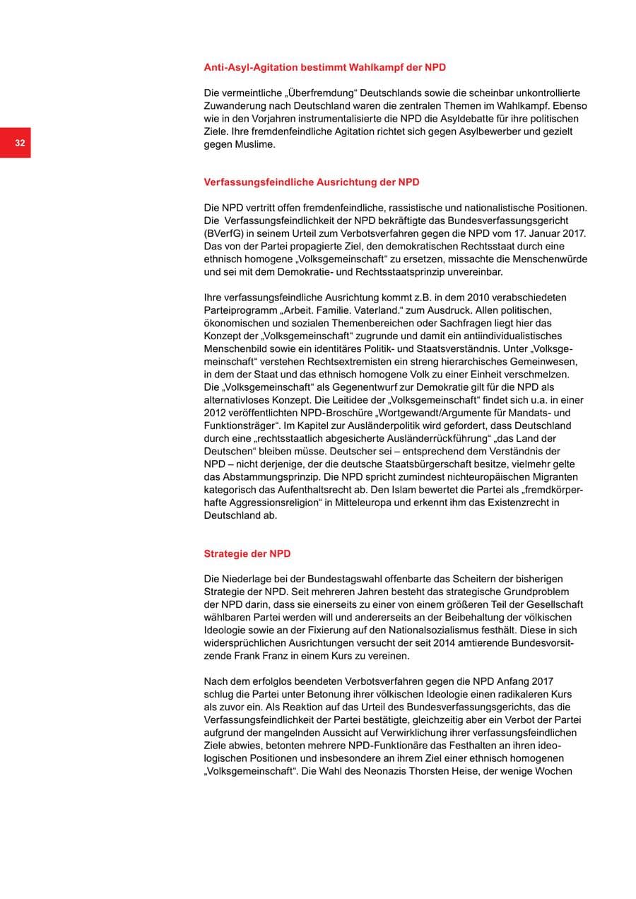 Seite 32 des Verfassungsschutzbericht 2017 Bremen