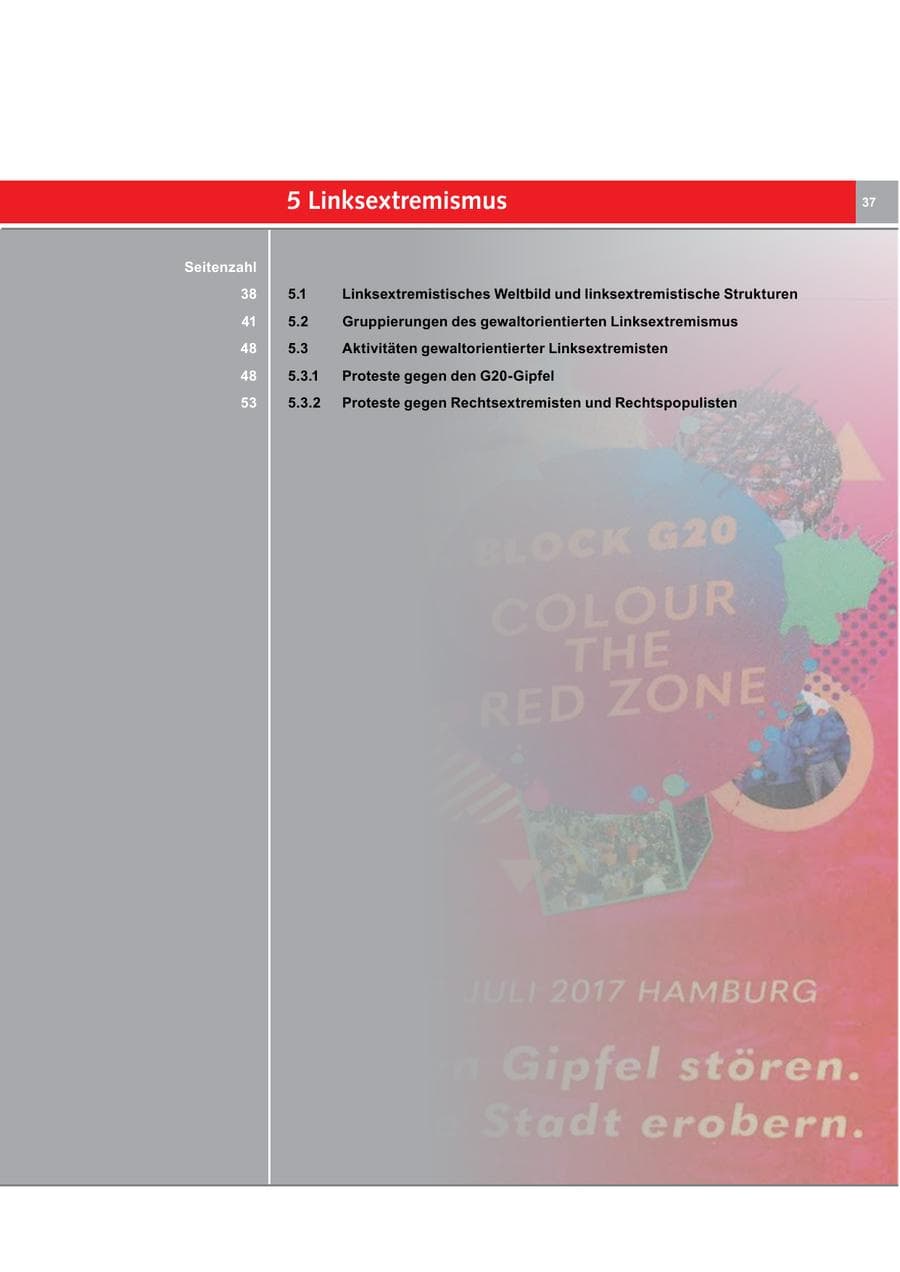 Seite 37 des Verfassungsschutzbericht 2017 Bremen