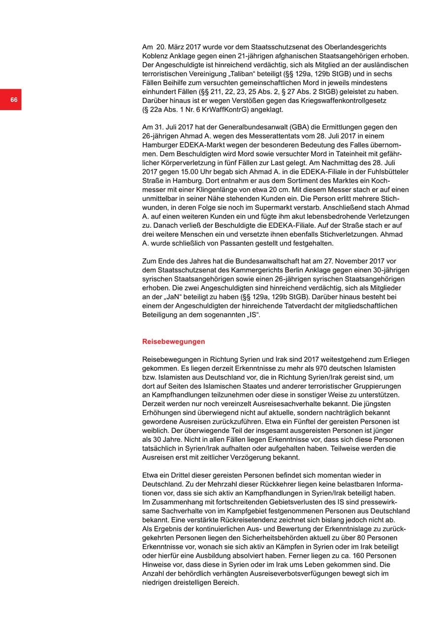 Seite 66 des Verfassungsschutzbericht 2017 Bremen