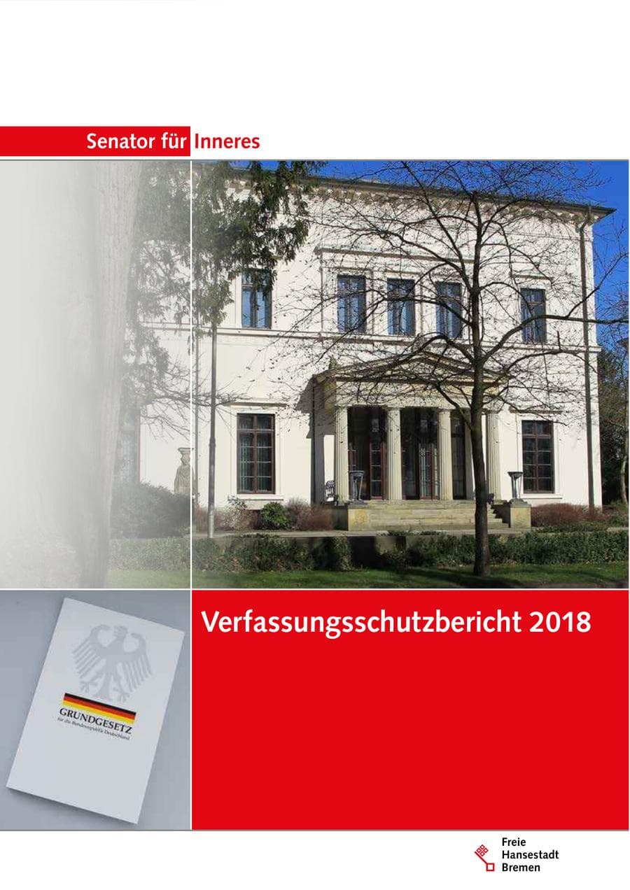 Seite 1 des Verfassungsschutzbericht 2018 Bremen