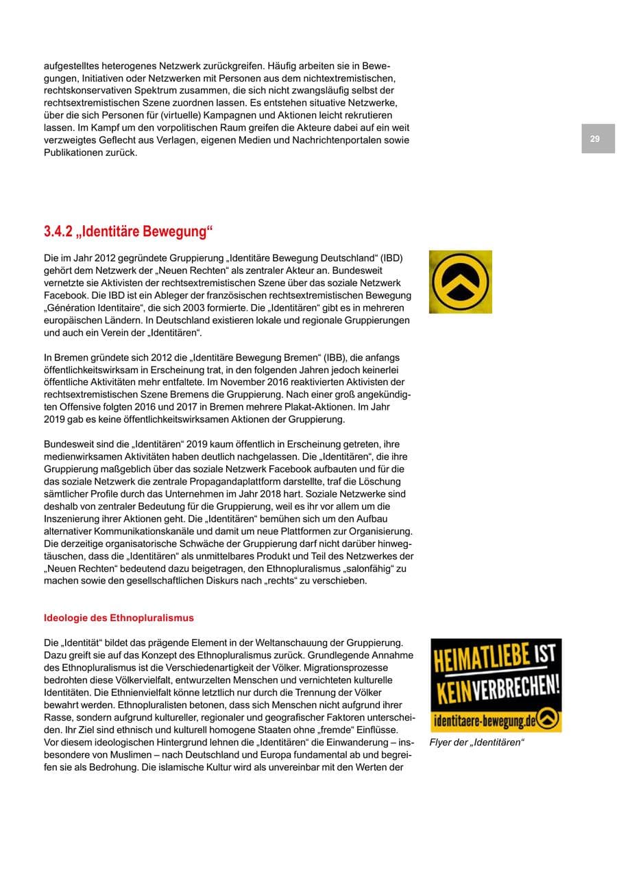 Seite 29 des Verfassungsschutzbericht 2019 Bremen