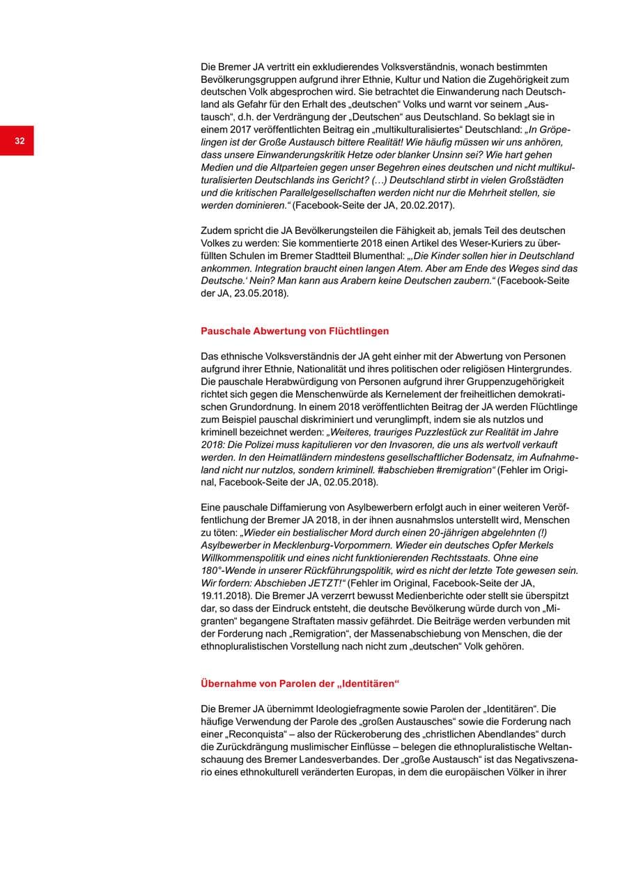 Seite 32 des Verfassungsschutzbericht 2019 Bremen
