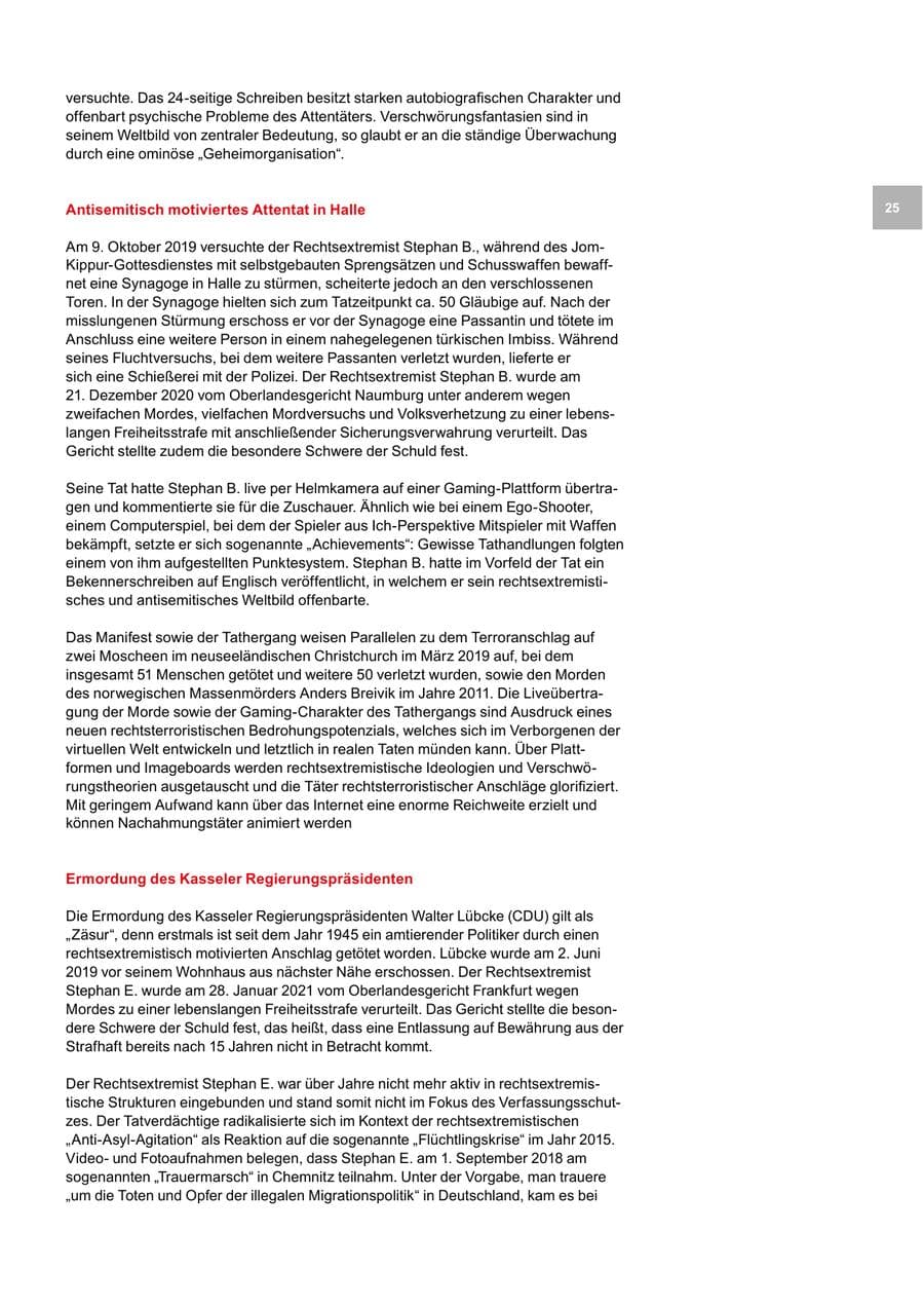 Seite 25 des Verfassungsschutzbericht 2020 Bremen