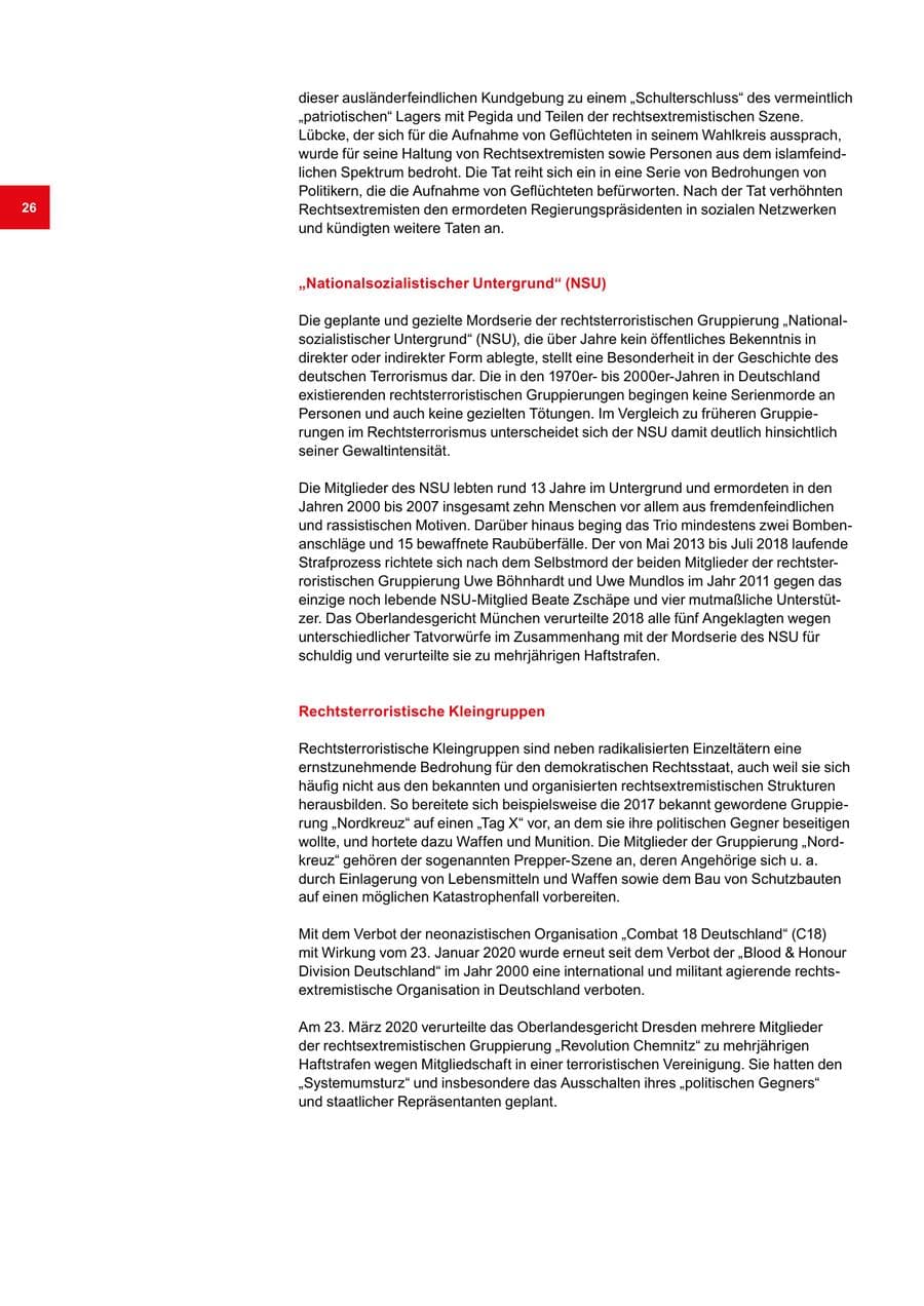 Seite 26 des Verfassungsschutzbericht 2020 Bremen