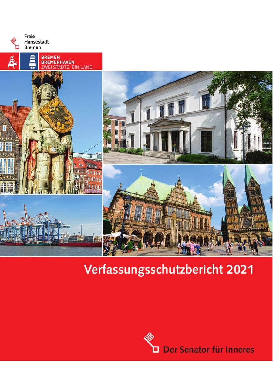 Seite 1 des Verfassungsschutzbericht 2021 Bremen