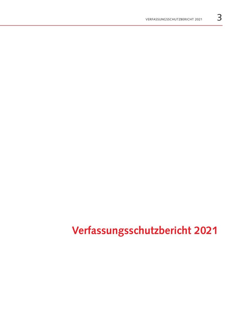 Seite 3 des Verfassungsschutzbericht 2021 Bremen