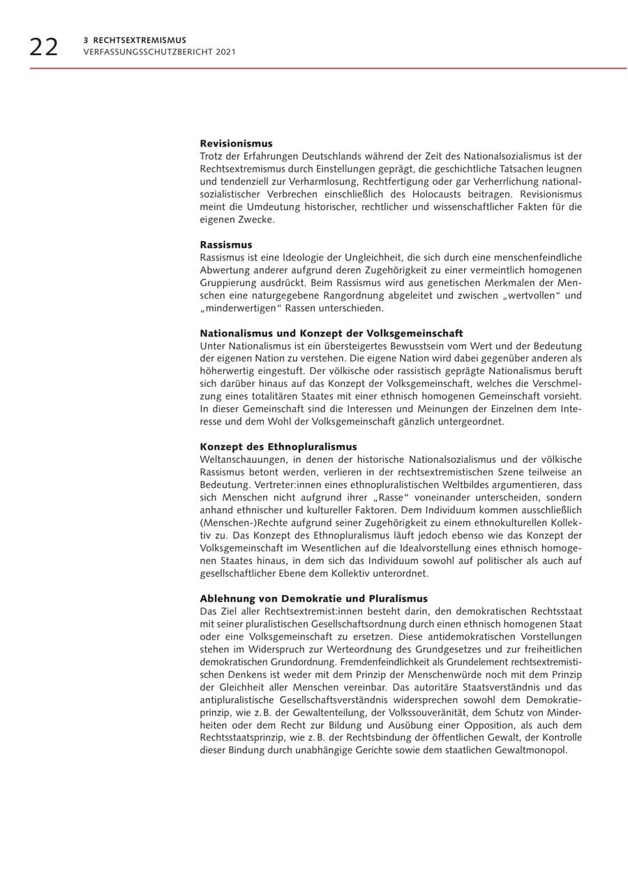Seite 22 des Verfassungsschutzbericht 2021 Bremen