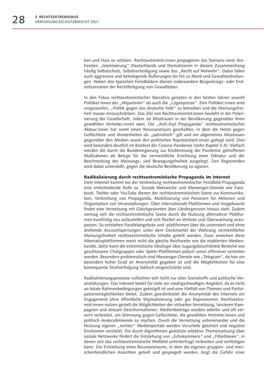 Seite 28 des Verfassungsschutzbericht 2021 Bremen