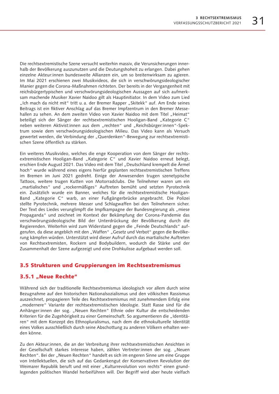 Seite 31 des Verfassungsschutzbericht 2021 Bremen