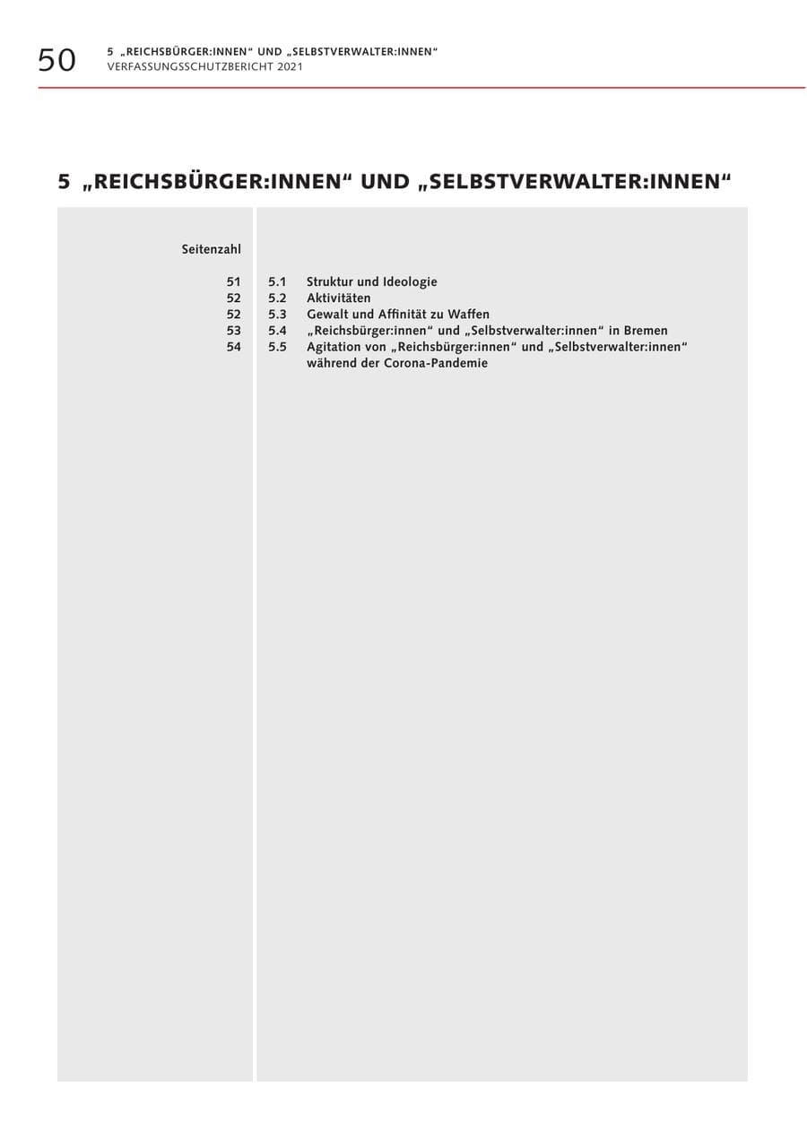 Seite 50 des Verfassungsschutzbericht 2021 Bremen