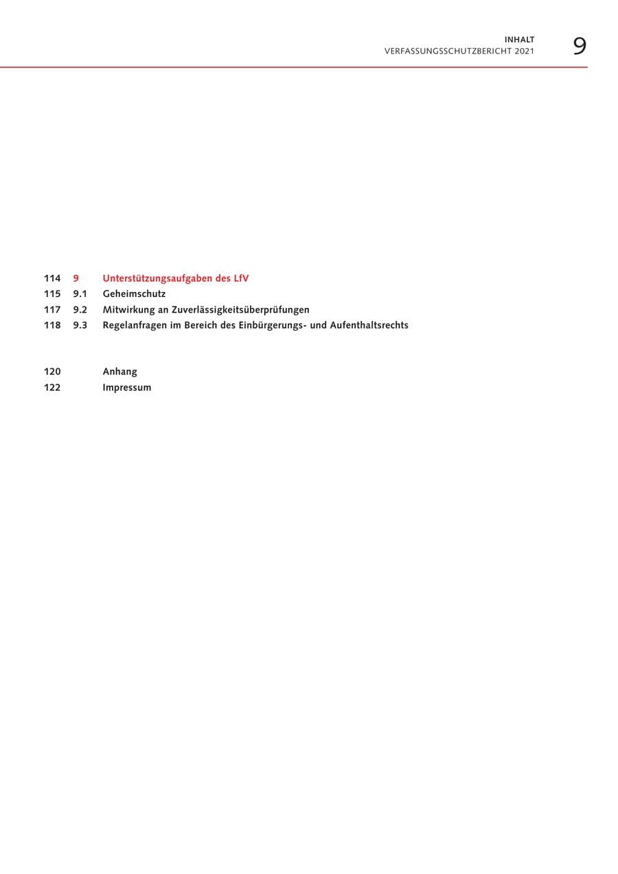 Seite 9 des Verfassungsschutzbericht 2021 Bremen