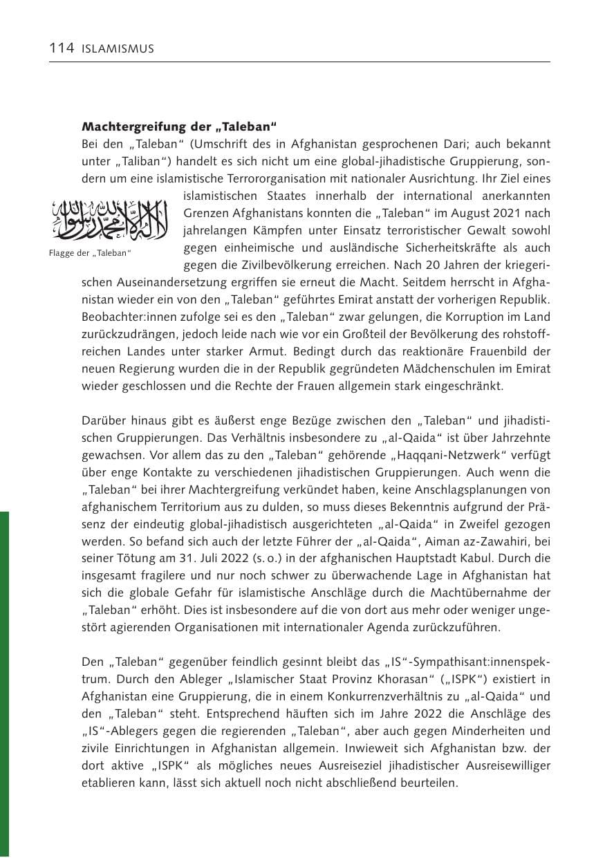 Seite 114 des Verfassungsschutzbericht 2022 Bremen