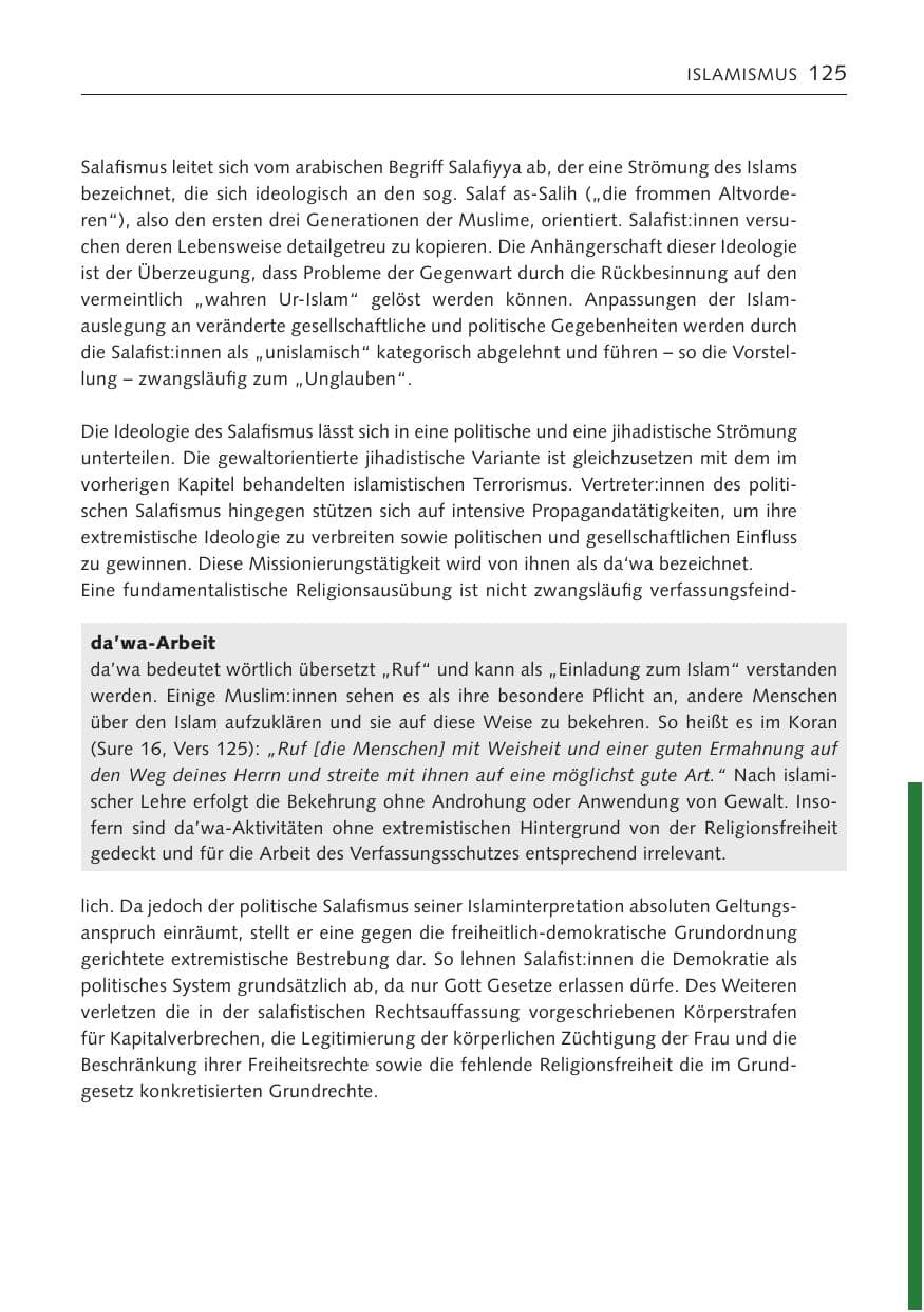Seite 125 des Verfassungsschutzbericht 2022 Bremen
