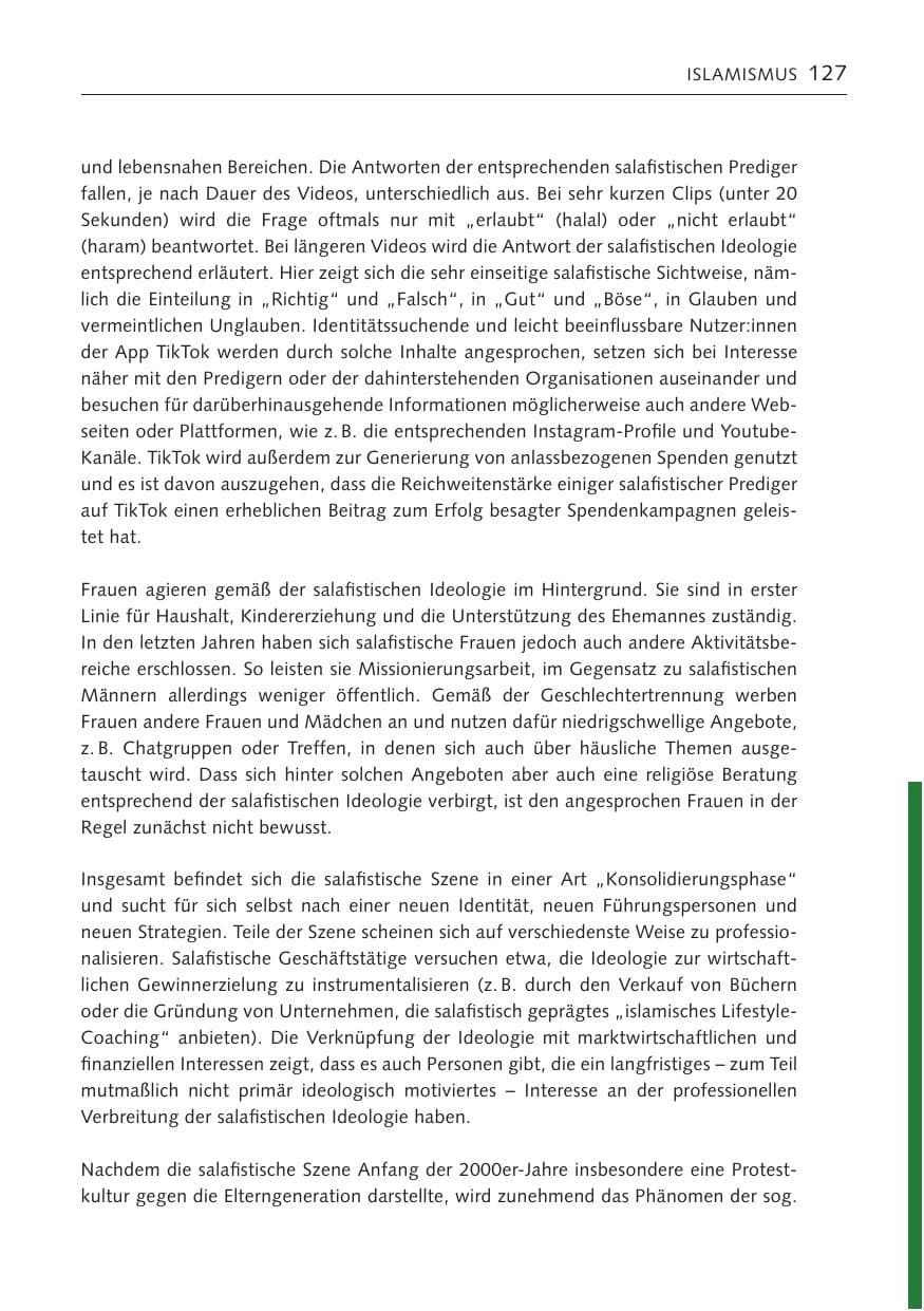 Seite 127 des Verfassungsschutzbericht 2022 Bremen