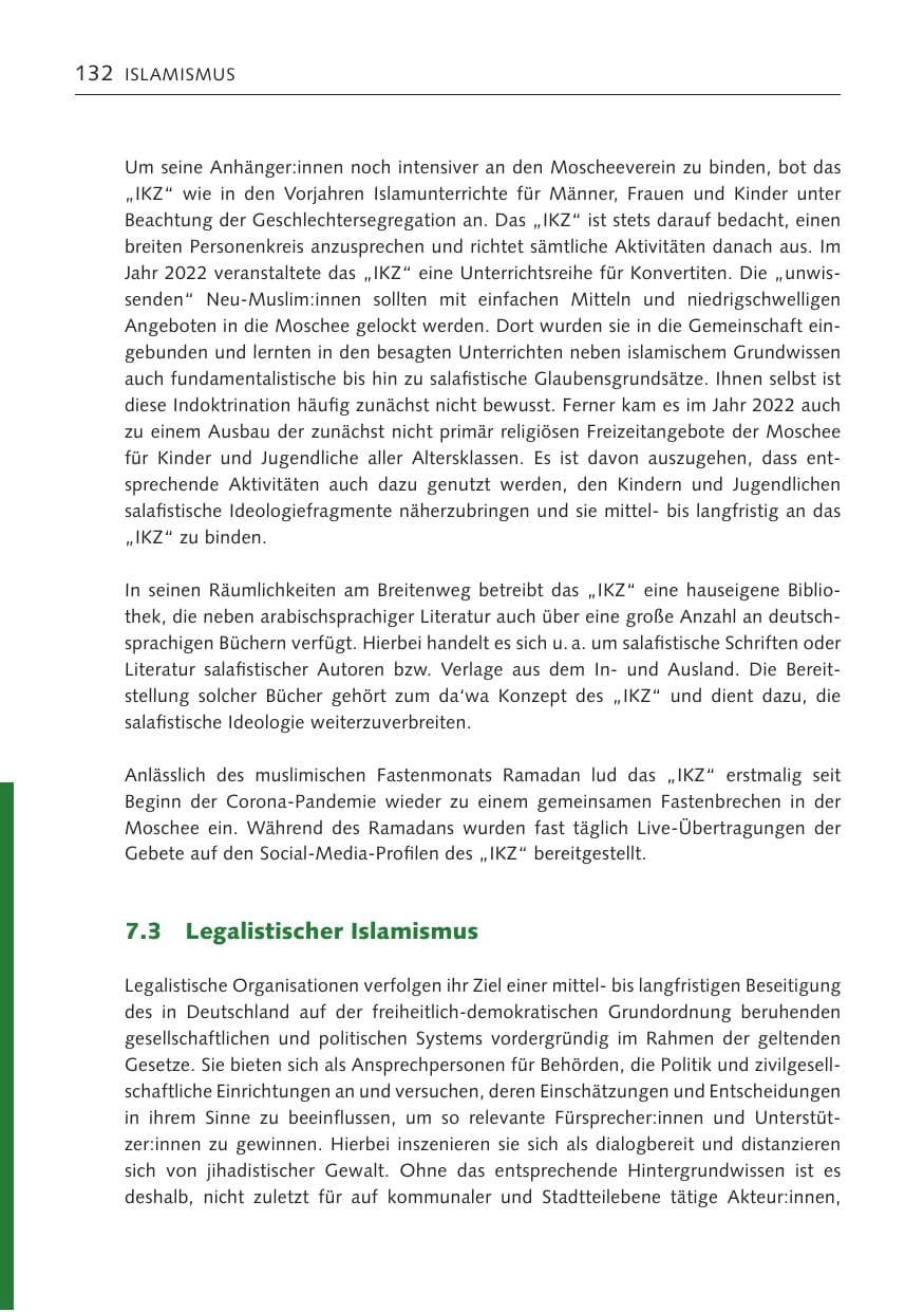 Seite 132 des Verfassungsschutzbericht 2022 Bremen
