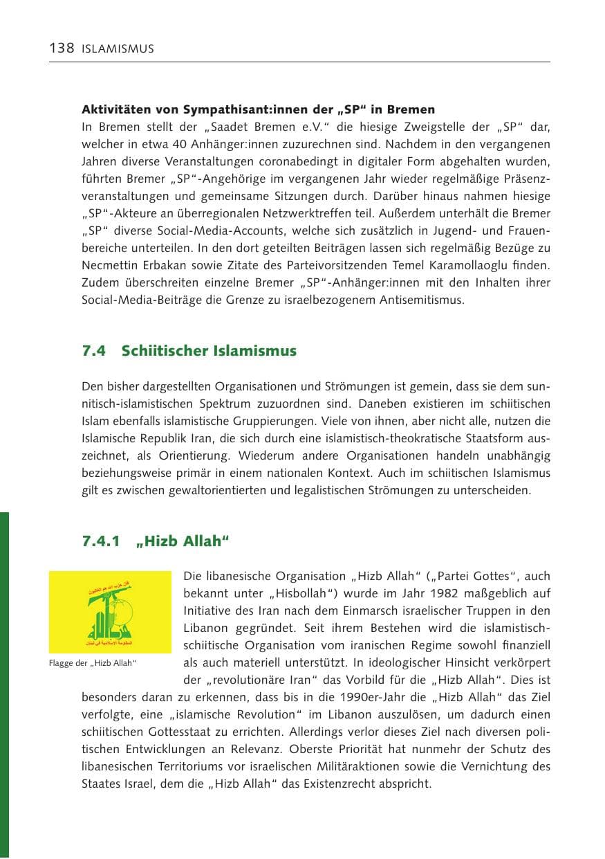Seite 138 des Verfassungsschutzbericht 2022 Bremen