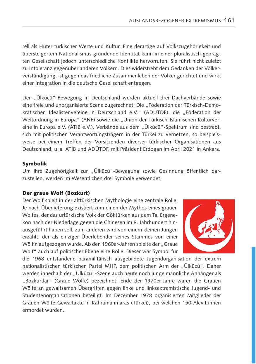 Seite 161 des Verfassungsschutzbericht 2022 Bremen